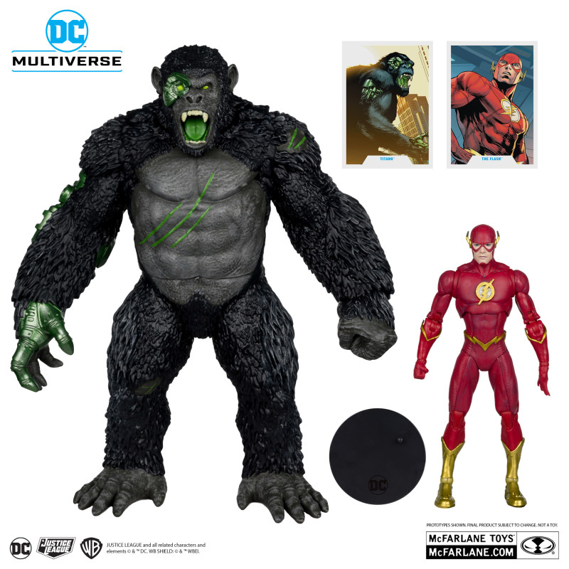 PACK 2 FIGURINES FLASH VS TITANO DC MULTIVERSE 18 CM