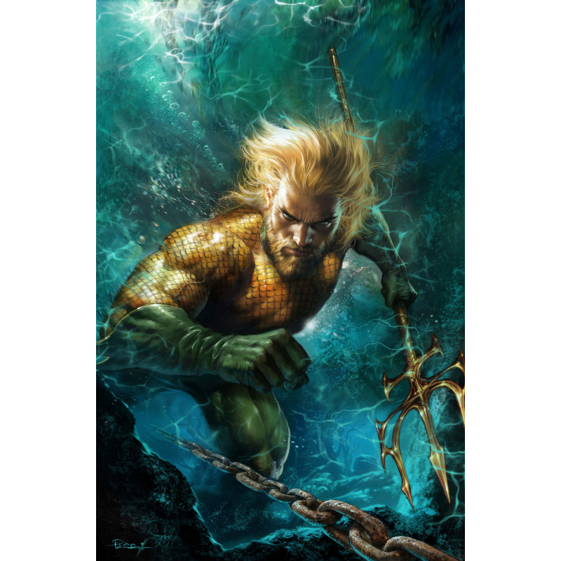 AQUAMAN  9 CVR B LUCIO PARRILLO CARD STOCK VAR