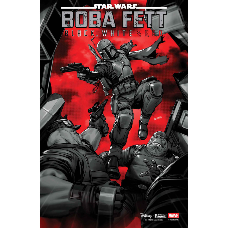 STAR WARS BOBA FETT  BLACK  WHITE   RED  2