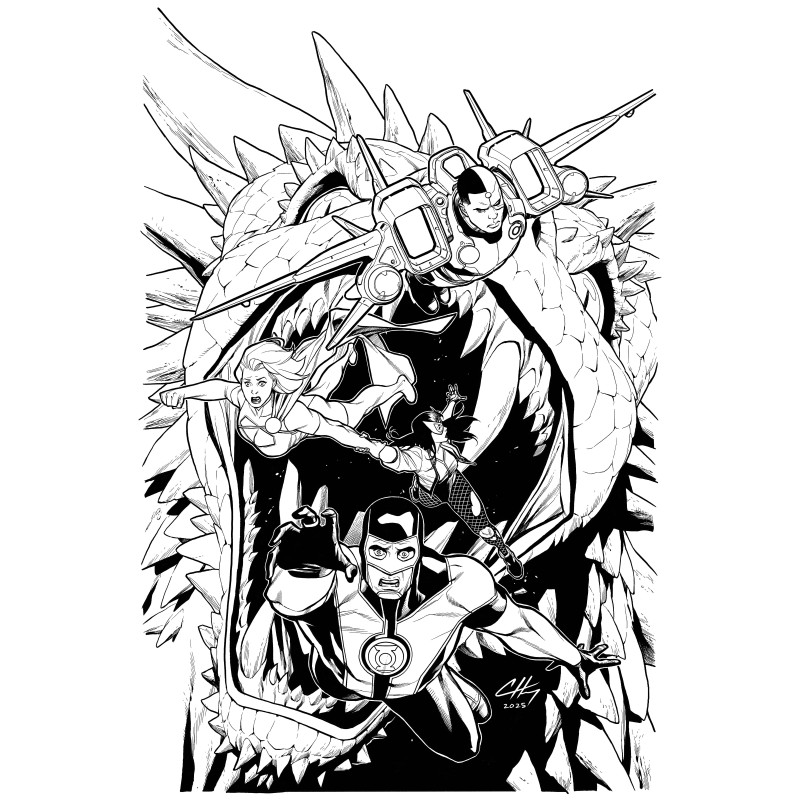 JUSTICE LEAGUE RED  3  OF 6  CVR A CLAYTON HENRY