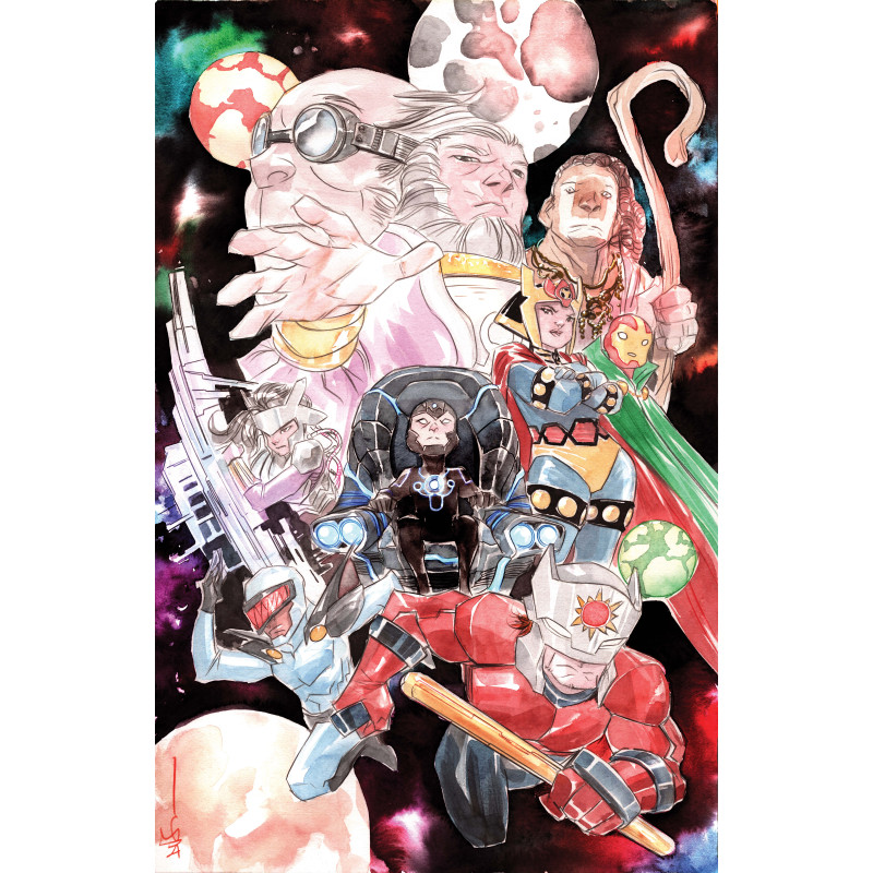 NEW GODS  12  OF 12  CVR B DUSTIN NGUYEN CARD STOCK VAR