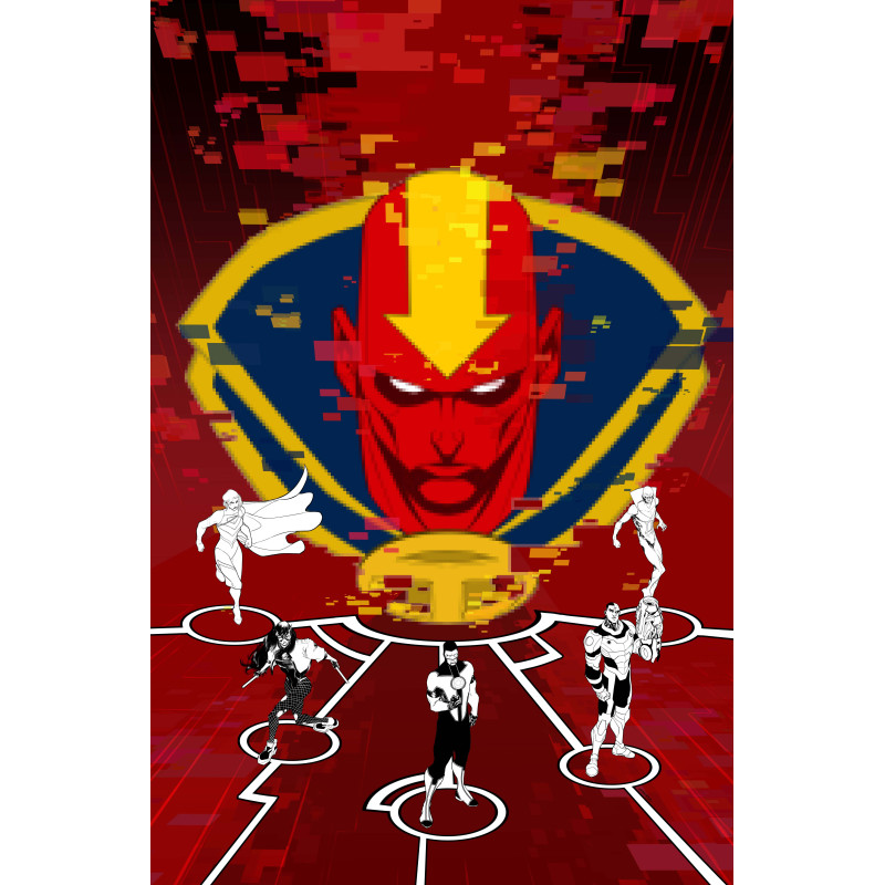 JUSTICE LEAGUE RED  4  OF 6  CVR B DAVID BALDEON CARD STOCK VAR