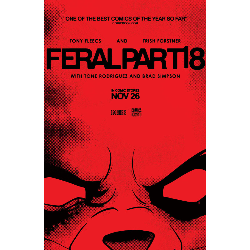 FERAL  18 CVR B TONY FLEECS   TRISH FORSTNER MOVIE POSTER HOMAGE VAR