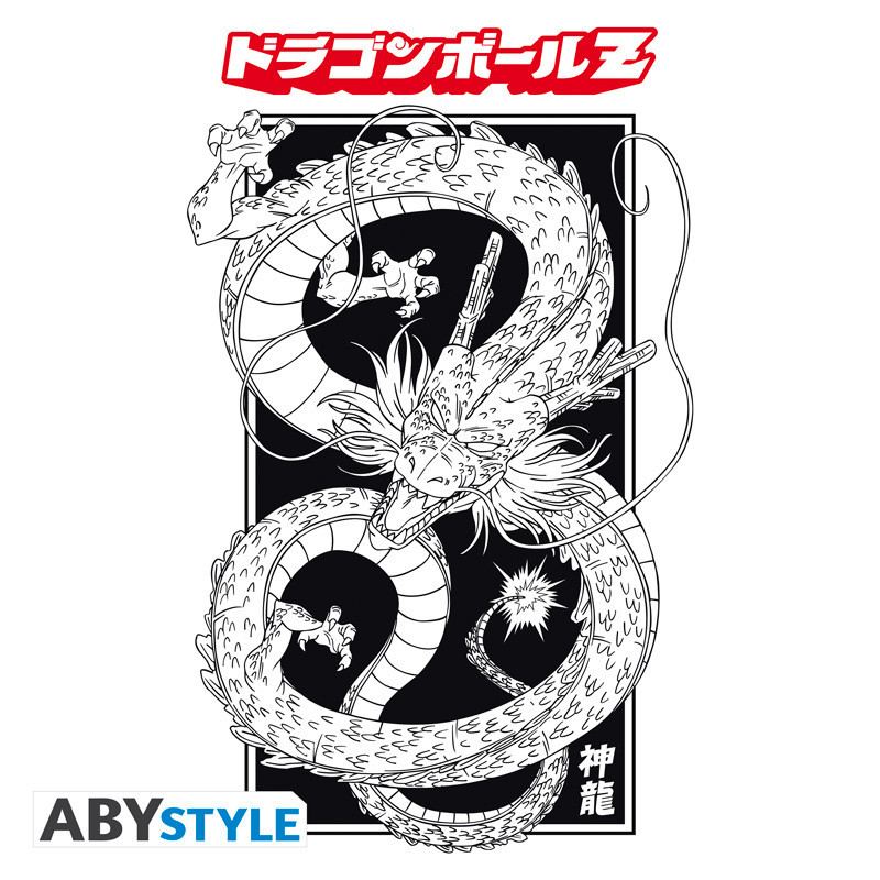 SHENRON NOIR ET BLANC T SHIRT DRAGON BALL SMALL