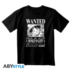 WANTED LUFFY NOIR ET BLANC ONE PIECE T SHIRT TAILLE M