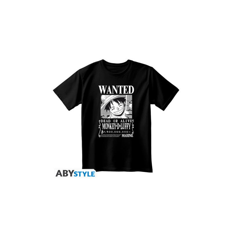 WANTED LUFFY NOIR ET BLANC ONE PIECE T SHIRT TAILLE M