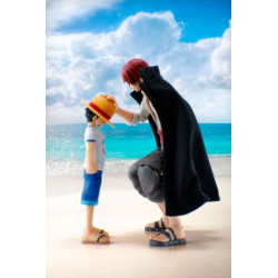 SHANKS ET MONKEY D LUFFY CHILDHOOD ENFANT ONE PIECE S H FIGUARTS 18 CM