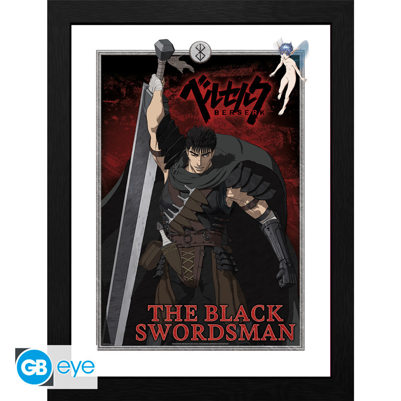 BERSERK TIRAGE CADRE THE BLACK SWORDSMAN 30 X 40 CM