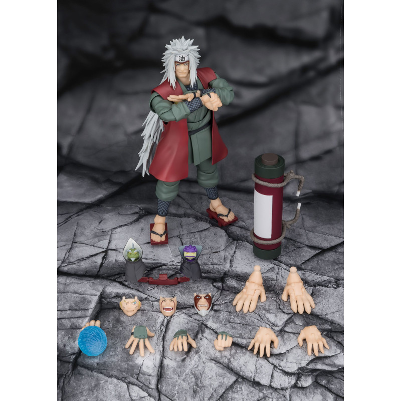 JIRAIYA HIDDEN LEAF HEROIC MASTER SAGE NARUTO FIGURINE S H FIGUARTS SAGE MODE SET 17 CM
