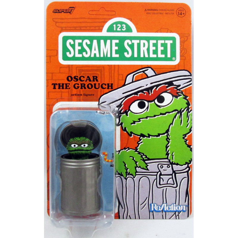 1 RUE SESAME STREET FIGURINE REACTION WAVE 02 OSCAR THE GROUCH 10 CM