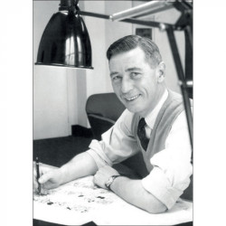 CARTE POSTALE PORTRAIT DE HERGE