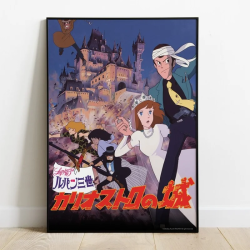 AFFICHE LUPIN RETRO LE CHATEAU DE CAGLIOSTRO TABLEAU 02