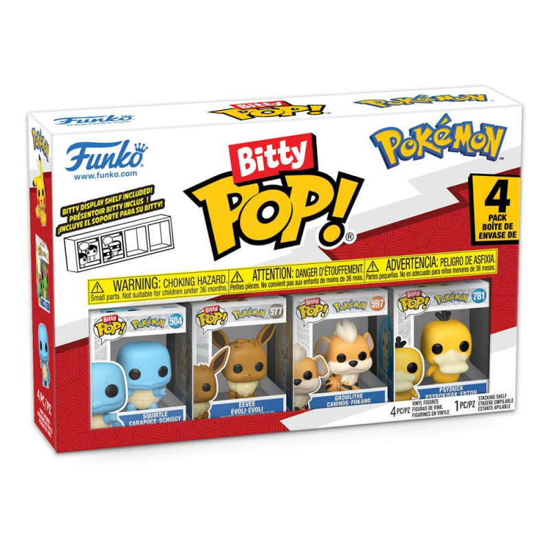 POKEMON PACK 4 FIGURINES BITTY POP  VINYL SERIES 4 2 CM