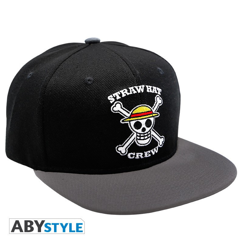 CASQUETTE SNAPBACK NOIR ET GRIS SKULL ONE PIECE