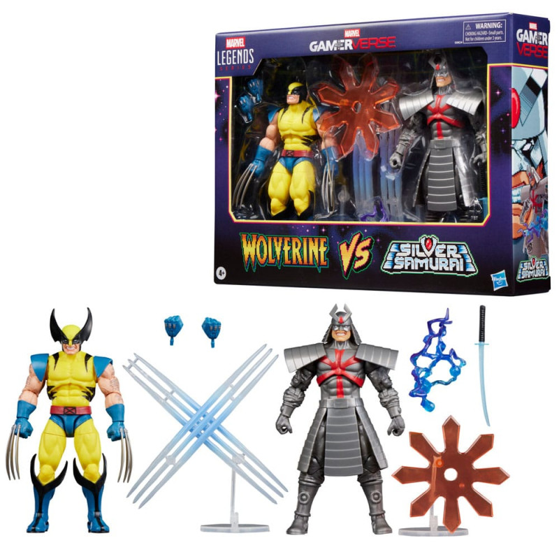 WOLVERINE VS SILVER SAMURAI MARVEL LEGENDS GAMERVERSE PACK 2 FIGURINES 15 CM