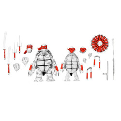 BLACK AND WHITE FIRST TURTLES TMNT MIRAGE COMICS 7IN SCALE ACTION FIGU