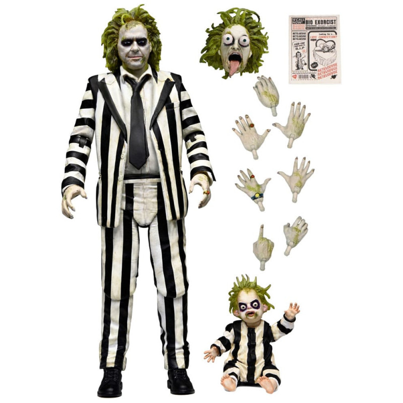 BEETLEJUICE STRIPED SUIT ULTIMATE 7IN SCALE ACTION FIGURE