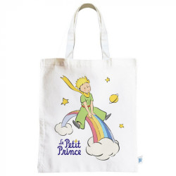 SAC EN COTON LE PETIT PRINCE SUR UN ARC EN CIEL