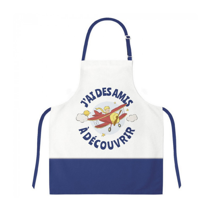 TABLIER DE CUISINE POUR ENFANTS BLEU LE PETIT PRINCE EN AVION