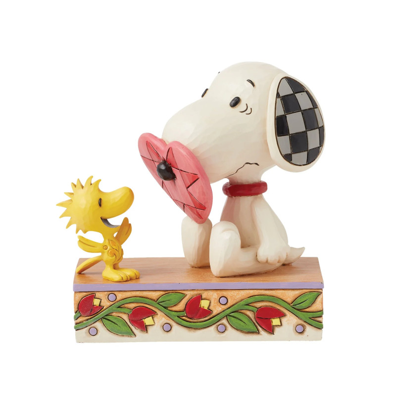 FIGURINE SNOOPY ET WOODSTOCK COEUR
