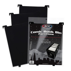 COMIC BOOK BIN PARTITIONS BLACK 3 PACK  FOR BCW CASE 