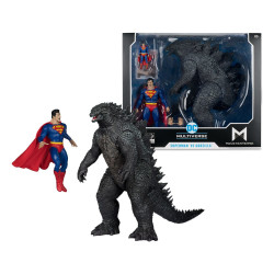 SUPERMAN VS GODZILLA 2 PACK DC JUSTICE LEAGUE MONSTERVERSE PACK 2 FIGURINES 18 ET 30 CM
