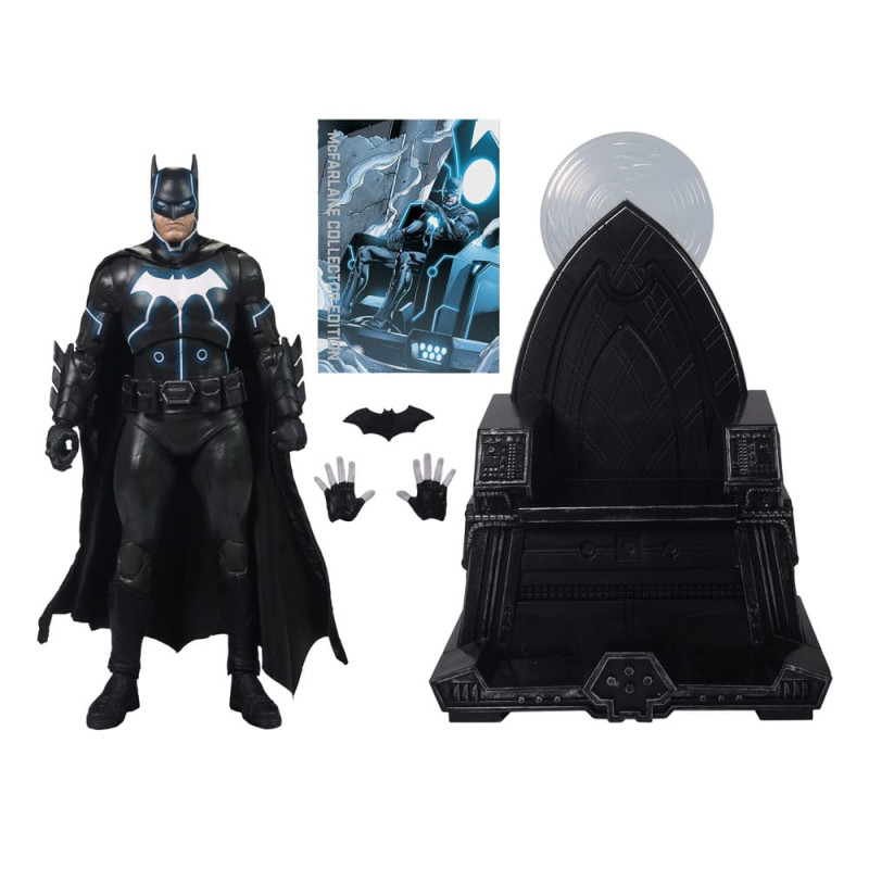 BATMAN AND MOBIUS CHAIR DARKSEID WAR DC MULTIVERSE FIGURINE 18 CM
