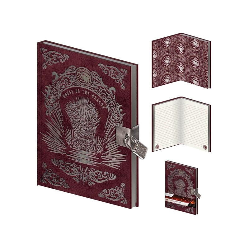 HOUSE OF THE DRAGON S2 IRON THRONE NOTE BOOK LOCKABLE