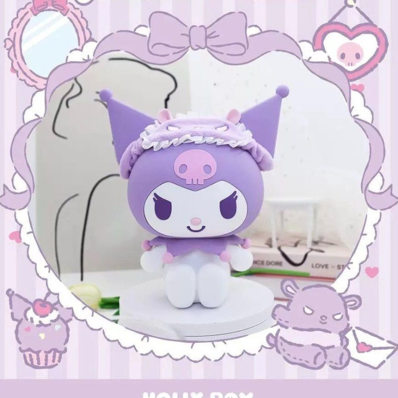 SANRIO KUROMI BOW TIE VEILLEUSE LED TACTILE AVEC SON SAC EDITION NOEUD