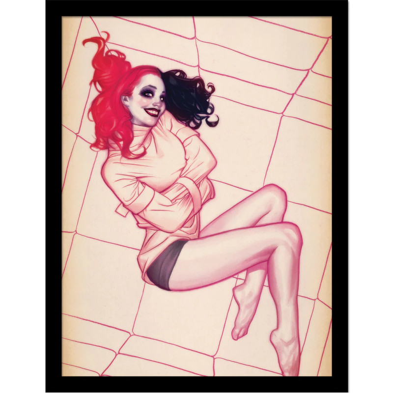 HARLEY QUINN PADDED ROOM DC COMICS CADRE PRINT 30X40 CM