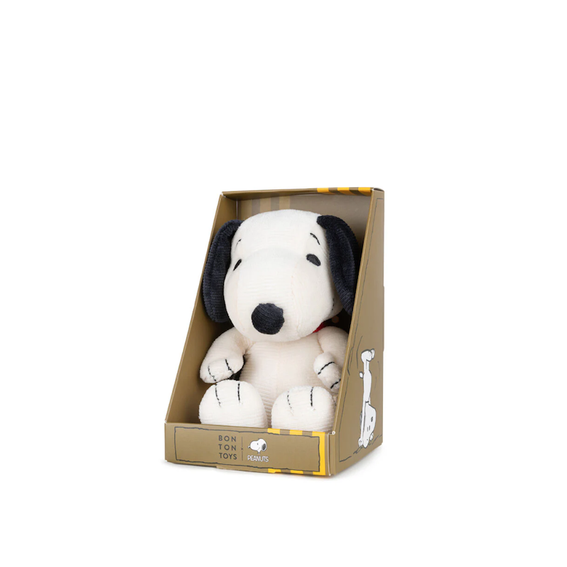 PELUCHE SNOOPY EN VELOURS COTELE BOITE CADEAU