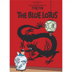 CARTE POSTALE TINTIN THE BLUE LOTUS