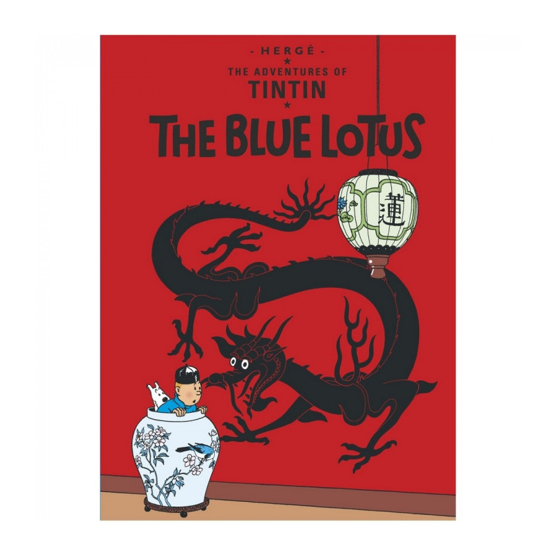 CARTE POSTALE TINTIN THE BLUE LOTUS