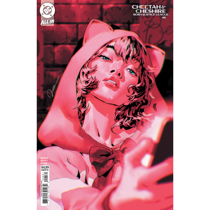 CHEETAH AND CHESHIRE ROB THE JUSTICE LEAGUE 5 (OF 6) CVR B GERALD PAREL CARD STOCK VAR
