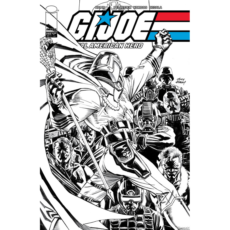GI JOE A REAL AMERICAN HERO 323 CVR B ANDY KUBERT B&W VAR