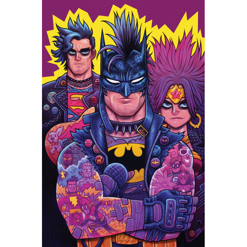 JUSTICE LEAGUE UNLIMITED 15 CVR G DAVE JOHNSON PUNK ROCK CARD STOCK VAR (DC K.O.)