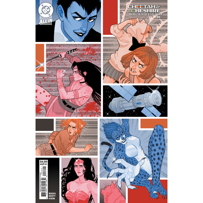 CHEETAH AND CHESHIRE ROB THE JUSTICE LEAGUE 6 (OF 6) CVR C MARGUERITE SAUVAGE CARD STOCK VAR