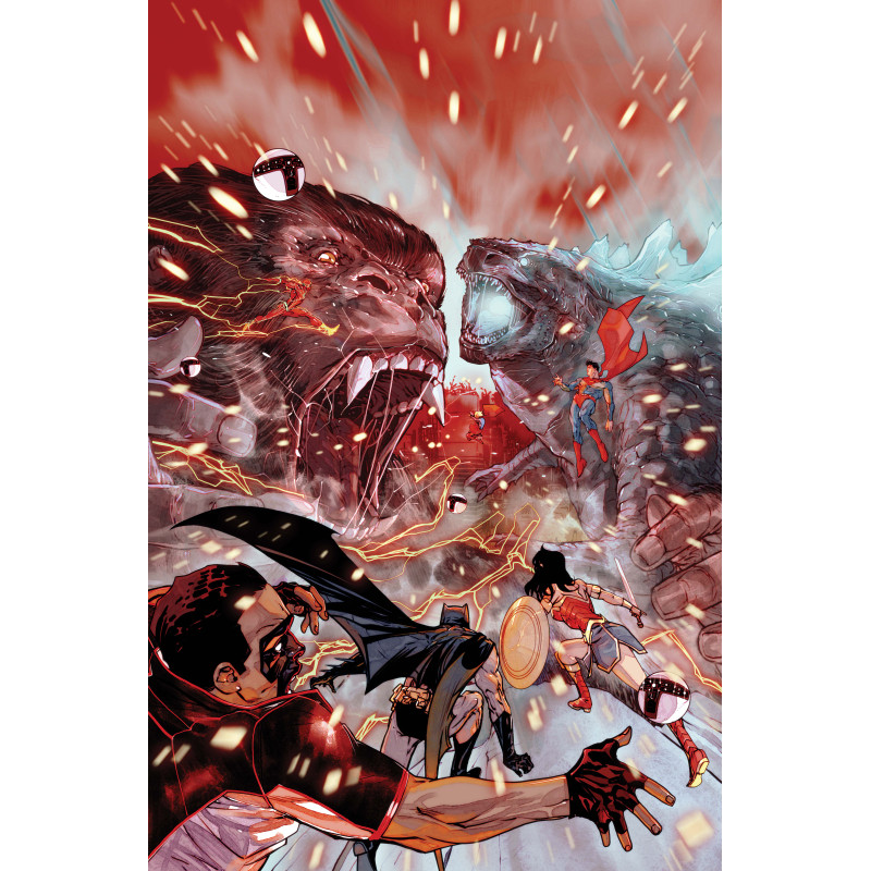 JUSTICE LEAGUE VS GODZILLA VS KONG 2 7 (OF 7) CVR D CARMINE DI GIANDOMENICO CARD STOCK VAR