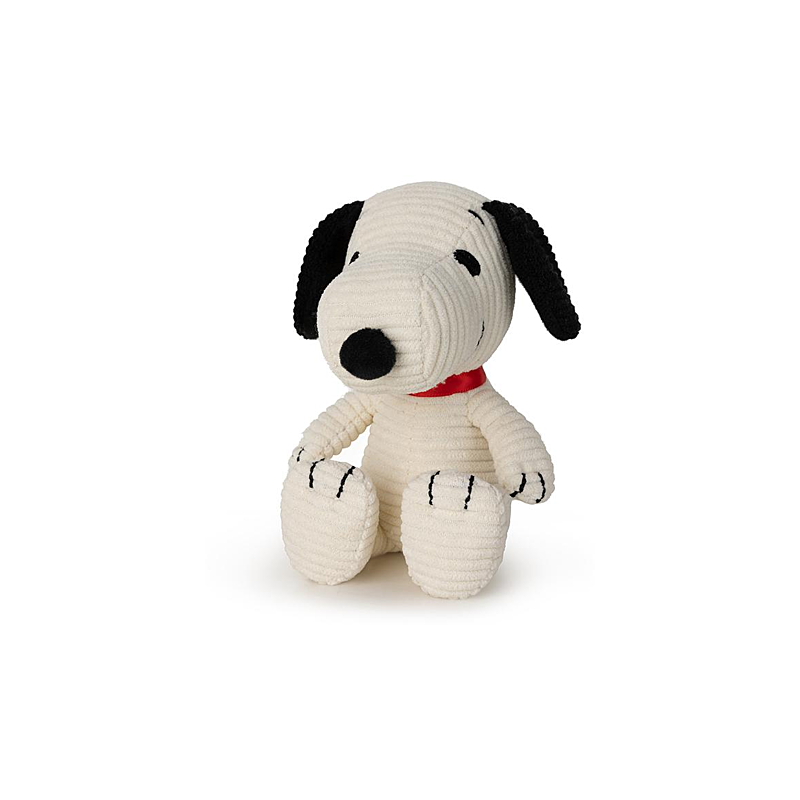 SNOOPY ASSIS EN VELOURS COTELE