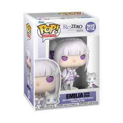 EMILIA AVEC PUCK RE ZERO POP ANIMATION VINYL FIGURINE 9 CM