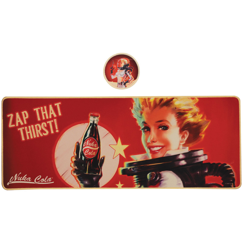 FALL OUT NUKA COLA XL DESK PAD AND COASTER SET