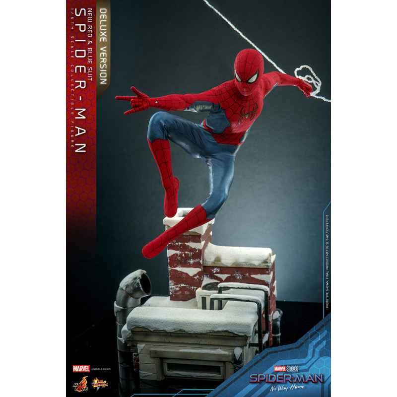 SPIDER MAN NO WAY HOME FIGURINE MOVIE MASTERPIECE 1 6 ART SCALE NEW RED AND BLUE SUIT
