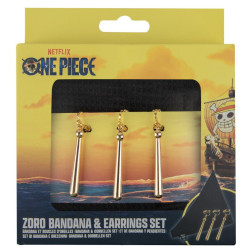 ZORO BOUCLES OREILLES ET BANDANA ONE PIECE