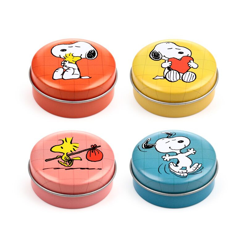 BAUME LEVRES DANS BOITE EN ETAIN PEANUTS SNOOPY WOODSTOCK