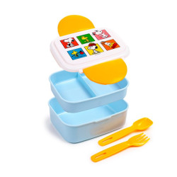 BOITE REPAS BENTO COMPARTIMENTEE AVEC COUVERTS SNOOPY WOODSTOCK