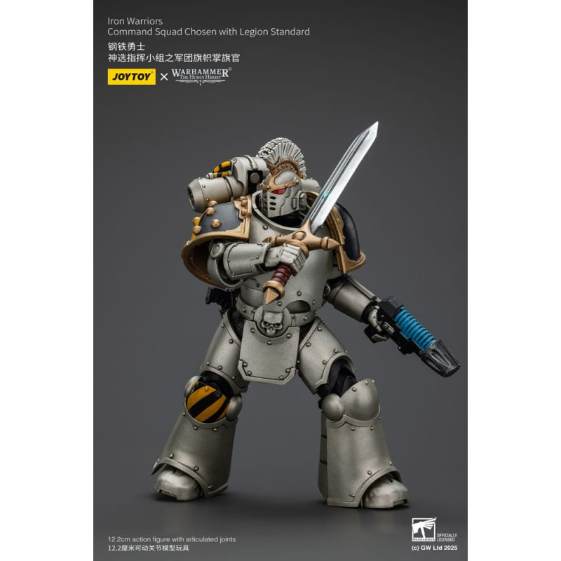 IRON WARRIORS COMMAND SQUAD WITH LEGION STANDARD WARHAMMER THE HORUS HERESY FIGURINE 12 CM