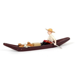 TINTIN ET MILOU EN PIROGUE EX GALERIE COLLIN L'OREILLE CASSEE PIXI 4599