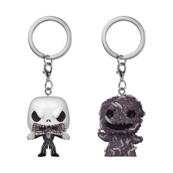 JACK ET OOGIE NIGTHMARE BEFORE CHRSTMAS FUNKO POP PACK 2 PORTE-CLES VINYL 4 CM