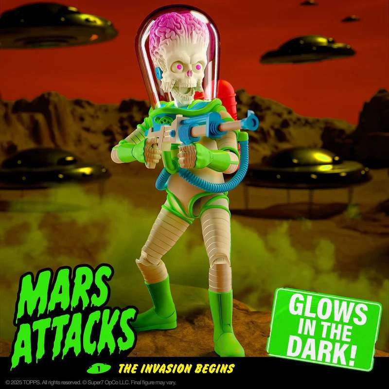 MARS ATTACK ULTIMATES WAVE 02 MARTIAN INVASION BEGINS GLOW IN THE DARK