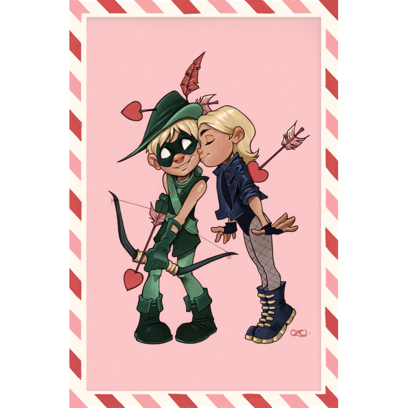 JUSTICE LEAGUE UNLIMITED 16 CVR F CHRISSIE ZULLO VALENTINES DAY CARD STOCK VAR (DC K.O.)